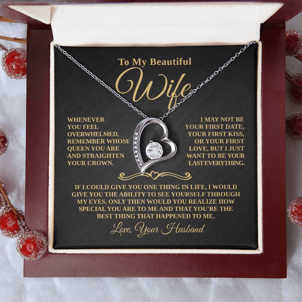 Gift For Wife - Whose Queen You Are - Forever Heart Necklace