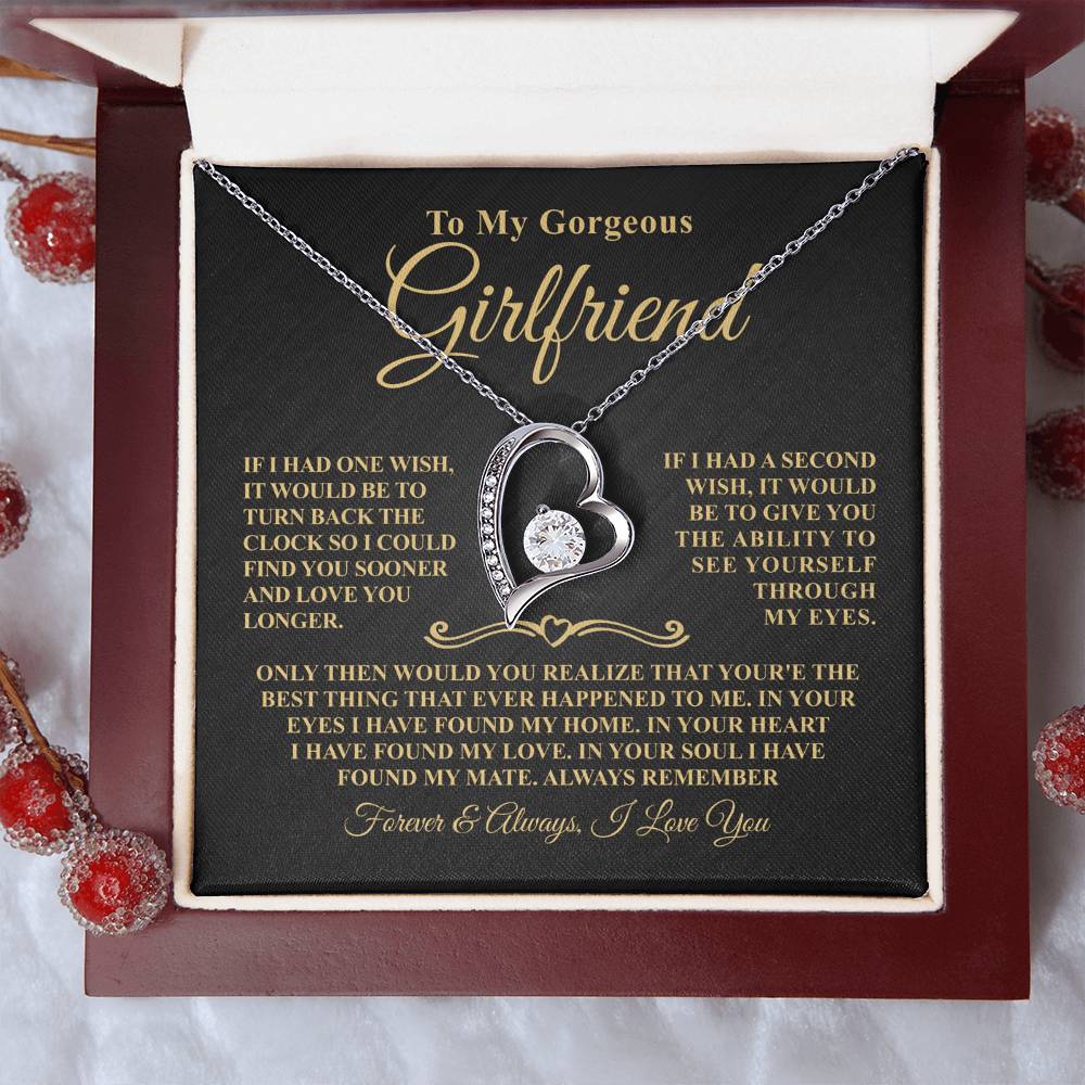 Gift For Girlfriend - One Wish - Forever Heart Necklace