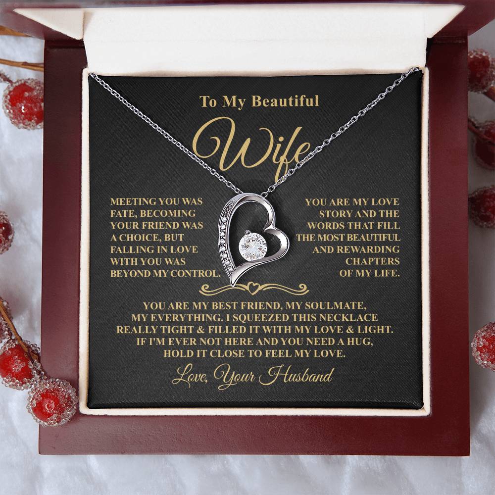 Gift For Wife - Beyond My Control - Forever Heart Necklace
