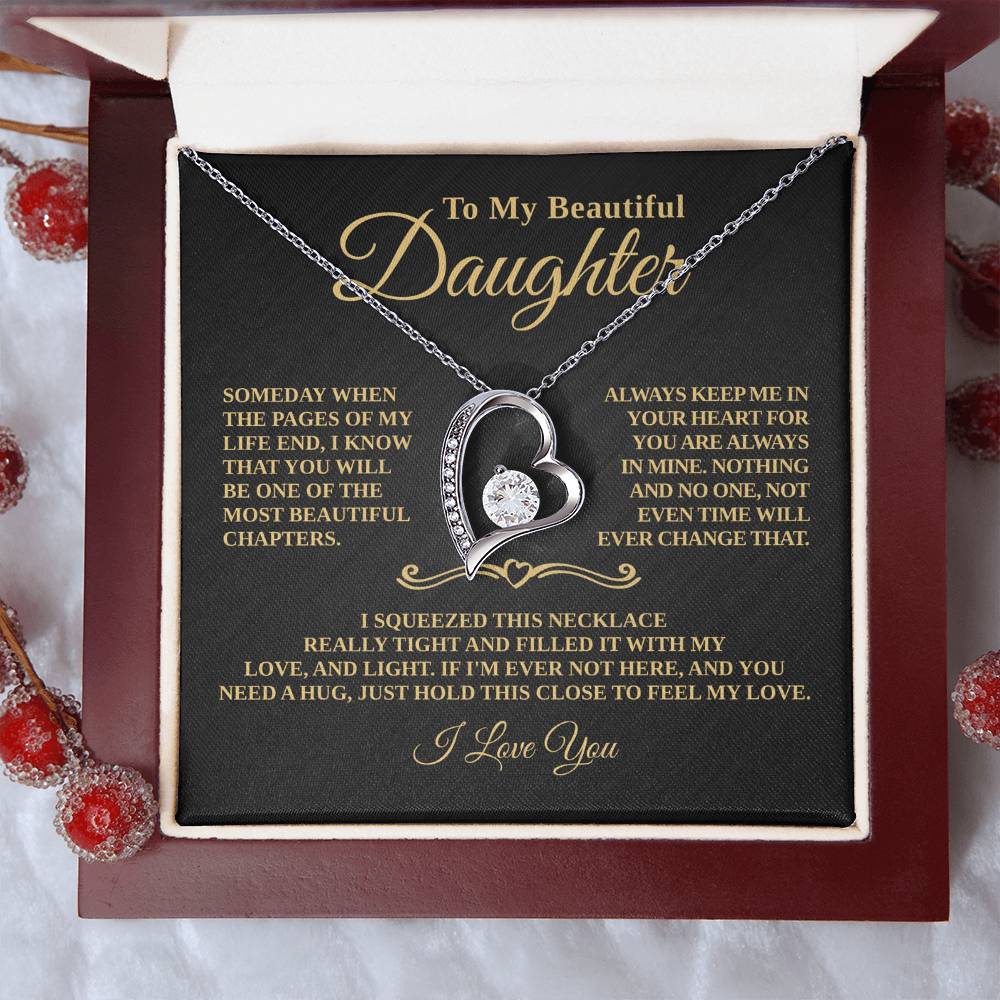 Gift For Daughter - Pages Of My Life - Forever Heart Necklace