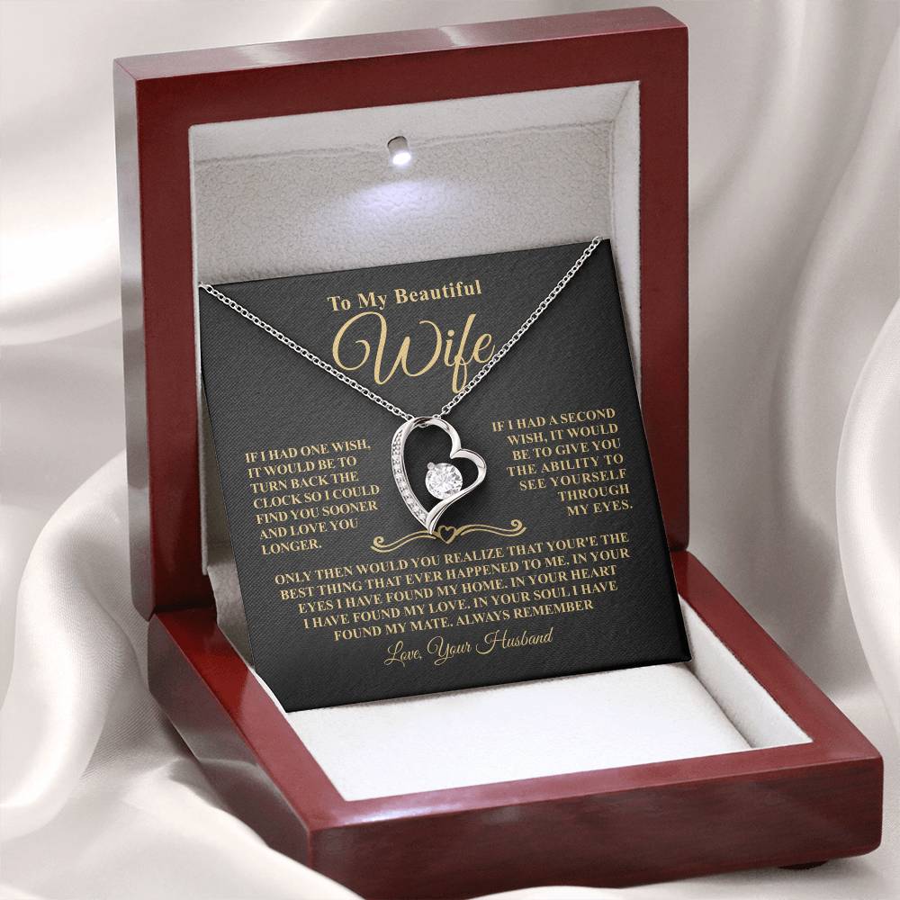 Gift For Wife - One Wish - Forever Heart Necklace