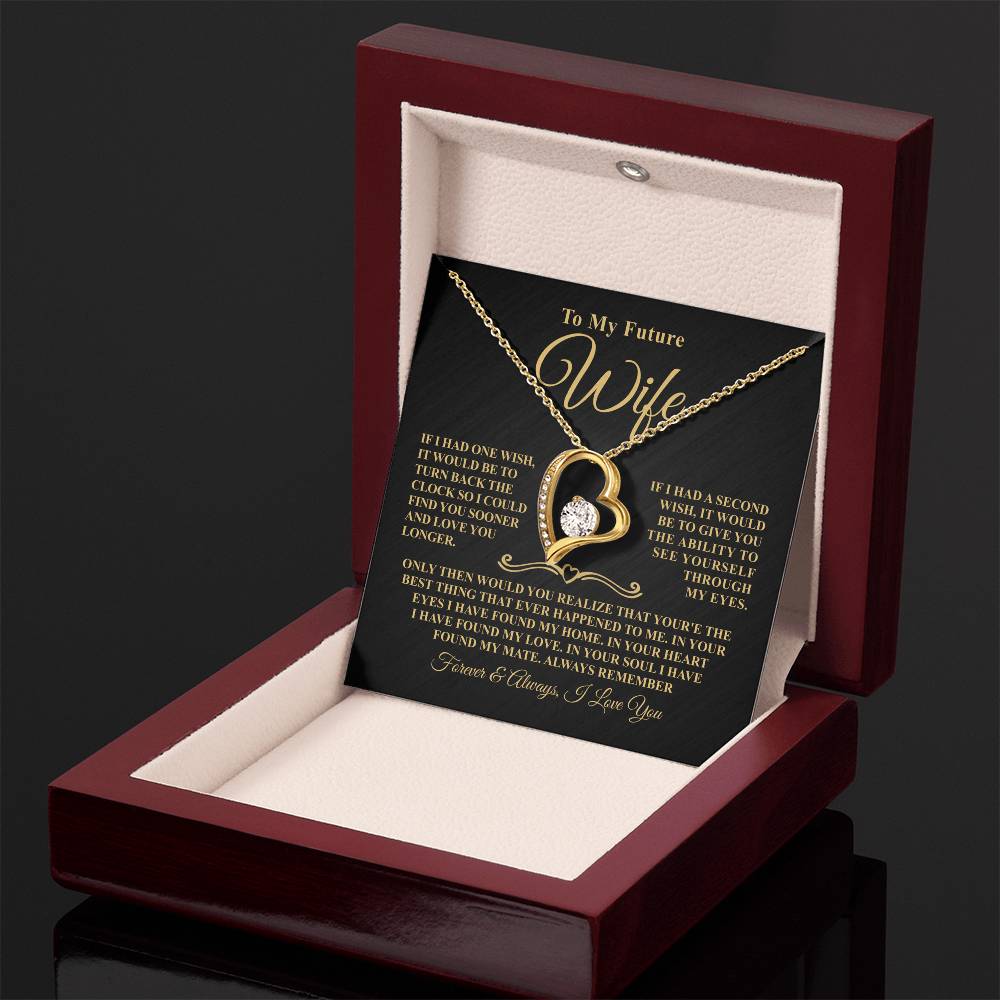Gift For Future Wife - One Wish - Forever Heart Necklace