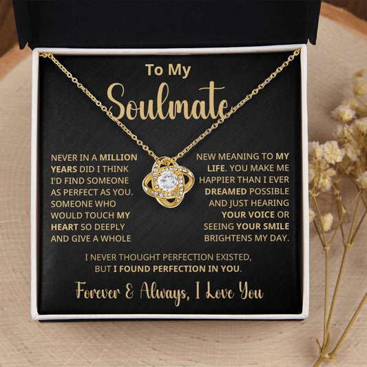 Valentine's Day Gift For Soulmate - Perfection In You - Eternal Knot Necklace