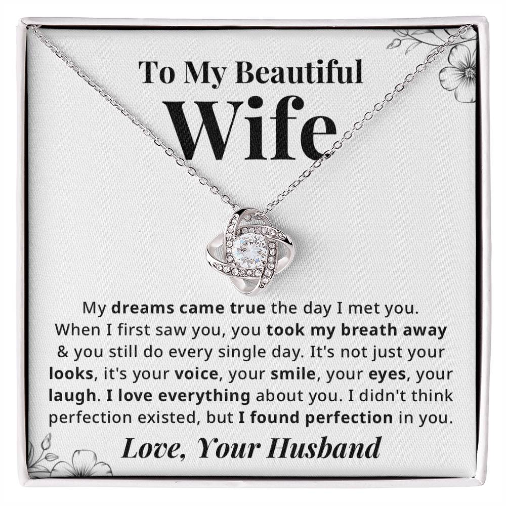 To My Wife - Perfection In You - Eternal Knot Necklace