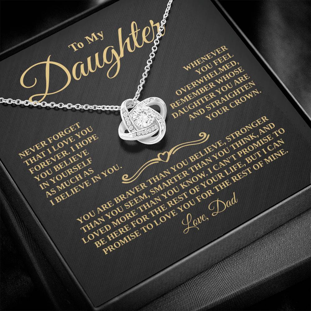 Gift For Daughter - Straighten Your Crown - Eternal Knot Necklace