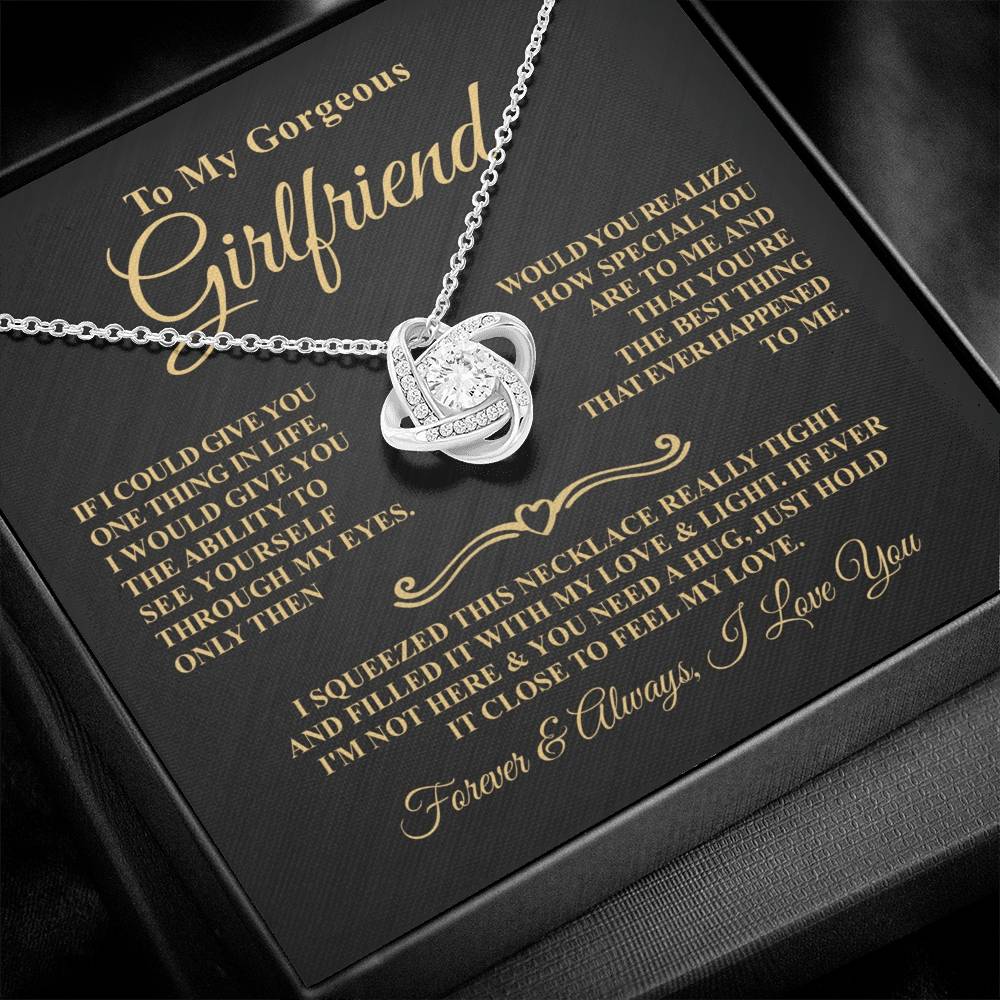 Gift For Girlfriend - Through My Eyes - Eternal Knot Necklace