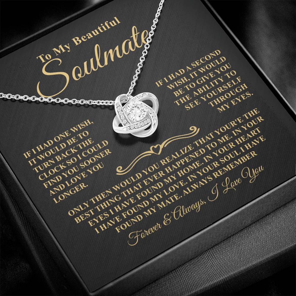 Gift For Soulmate - One Wish - Eternal Knot Necklace