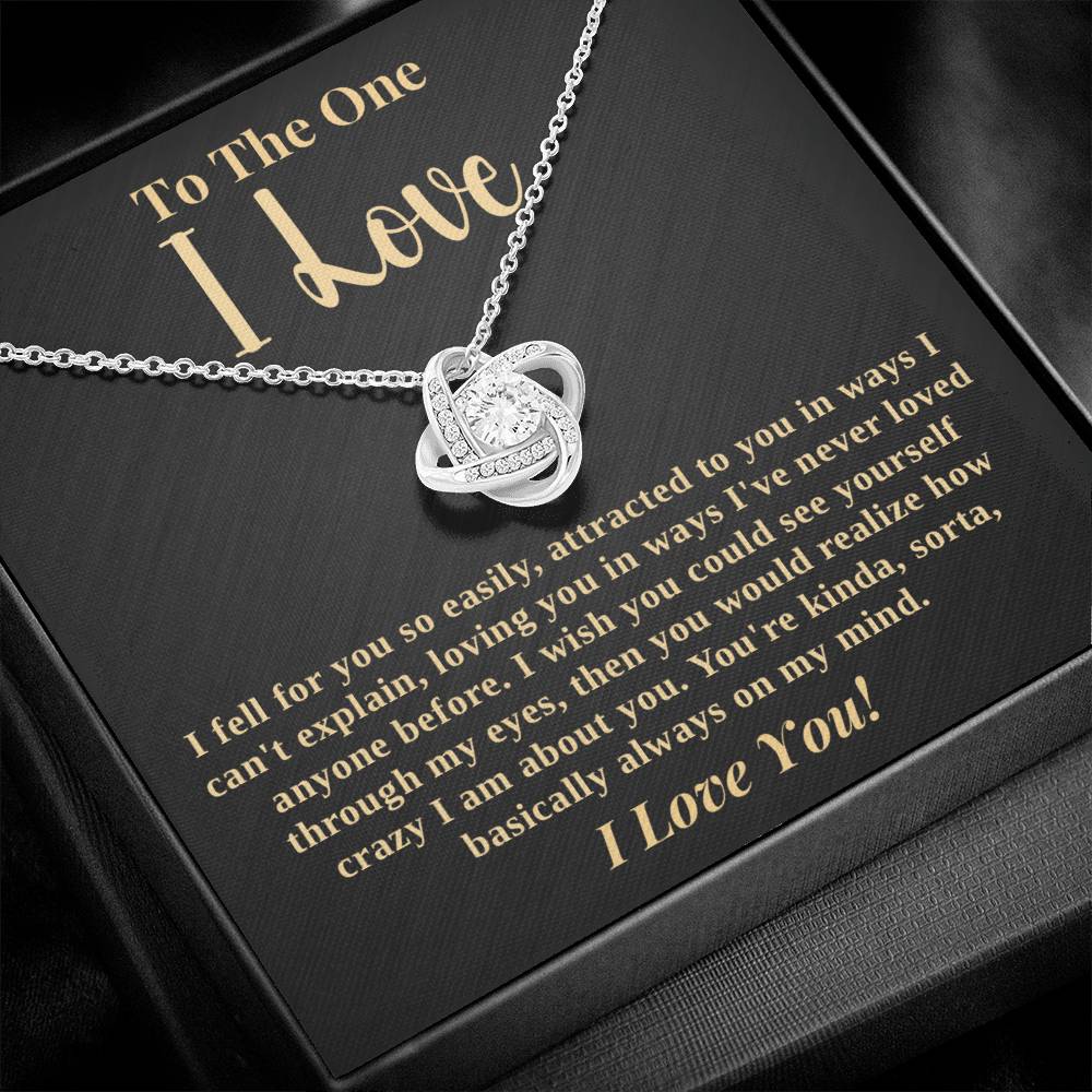 Gift Valentine's Day - The One I Love - Eternal Knot Necklace
