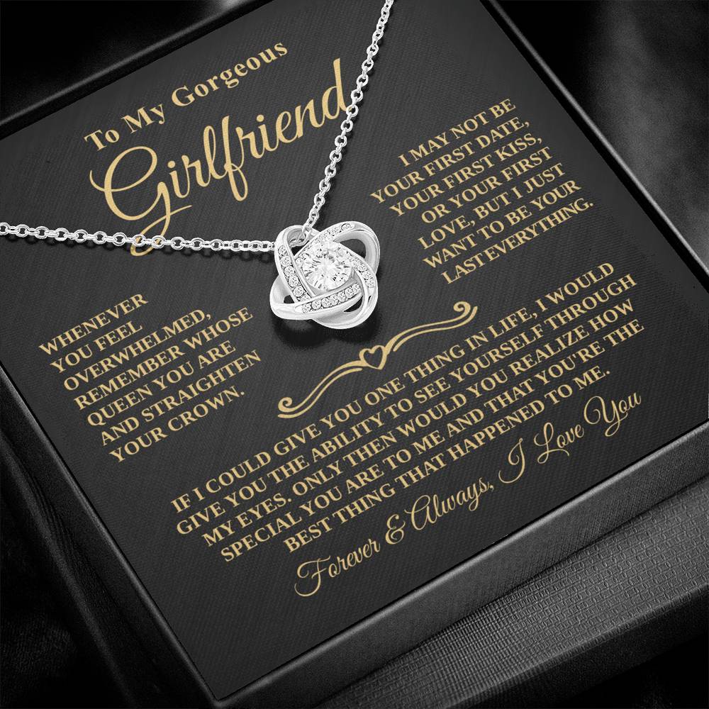 Gift For Girlfriend - Whose Queen You Are - Eternal Knot Necklace