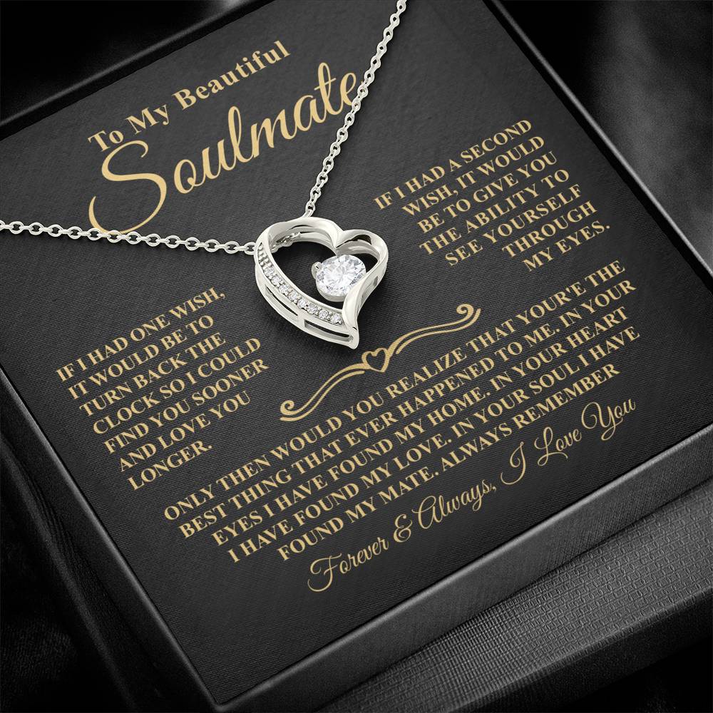 Gift For Soulmate - One Wish - Forever Heart Necklace