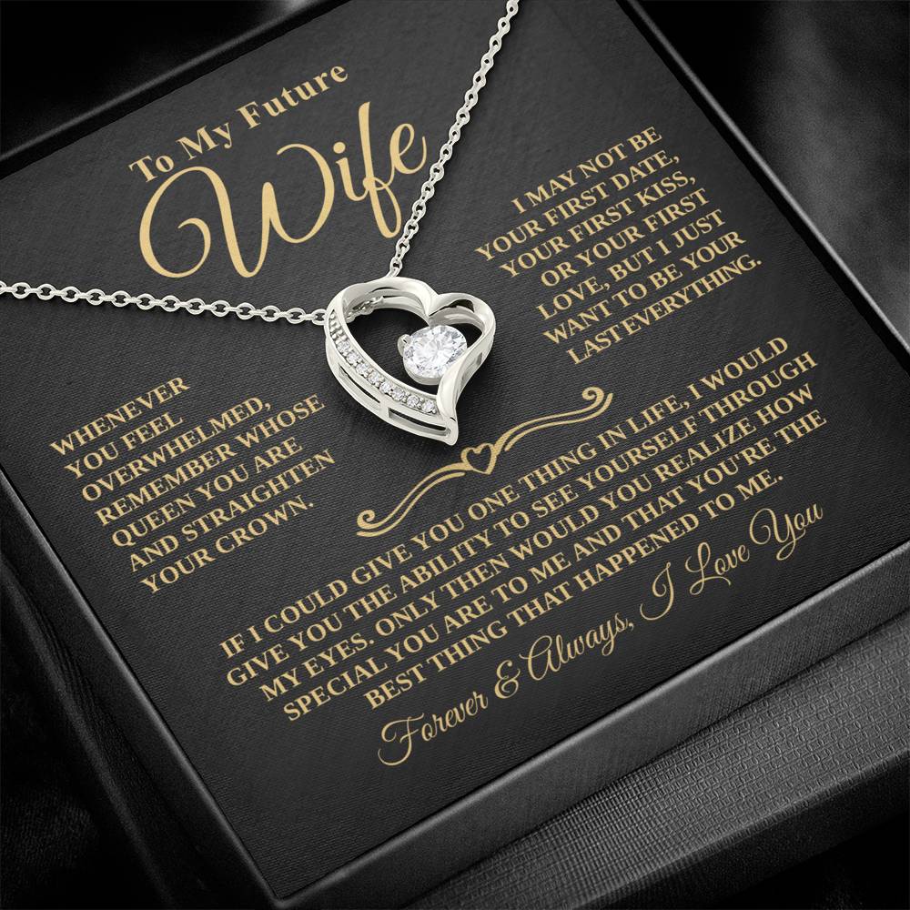 Gift For Future Wife - Whose Queen You Are - Forever Heart Necklace