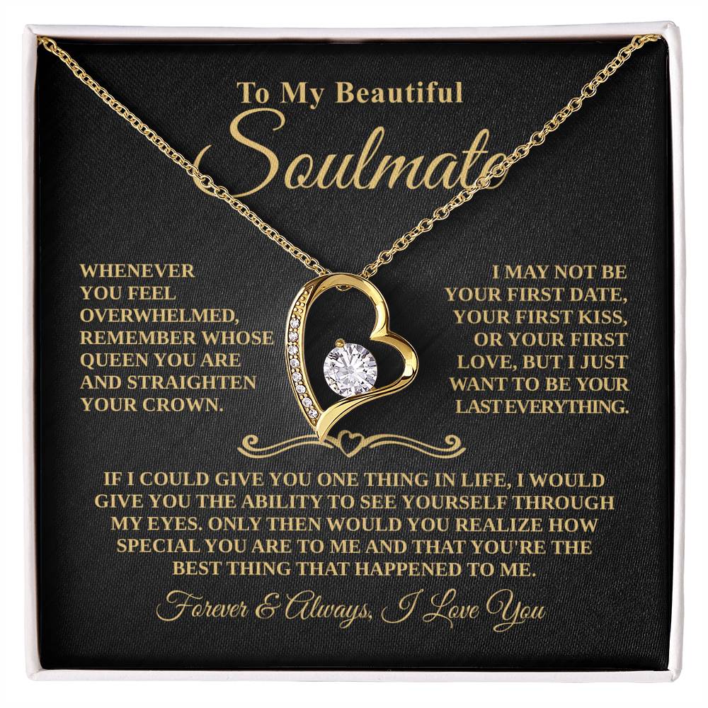Gift For Soulmate - Whose Queen You Are - Forever Heart Necklace