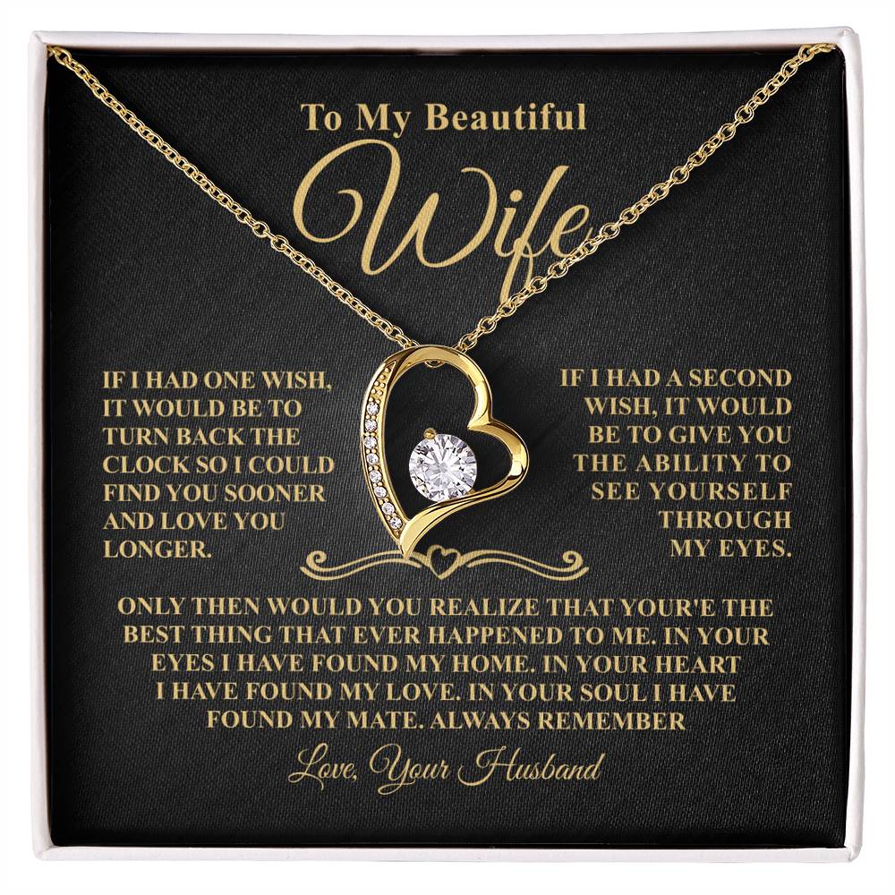 Gift For Wife - One Wish - Forever Heart Necklace