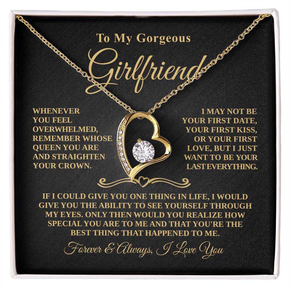 Gift For Girlfriend - Whose Queen You Are - Forever Heart Necklace