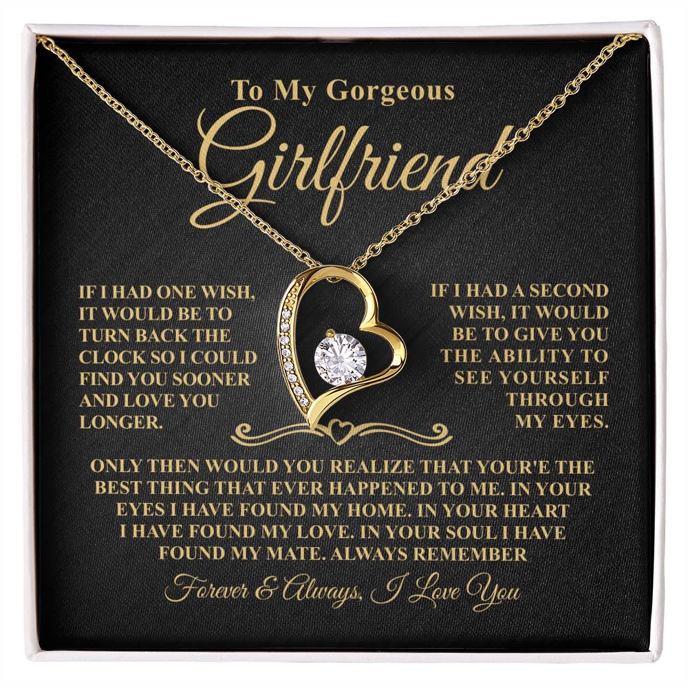 Gift For Girlfriend - One Wish - Forever Heart Necklace