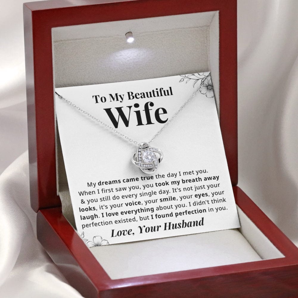 To My Wife - Perfection In You - Eternal Knot Necklace