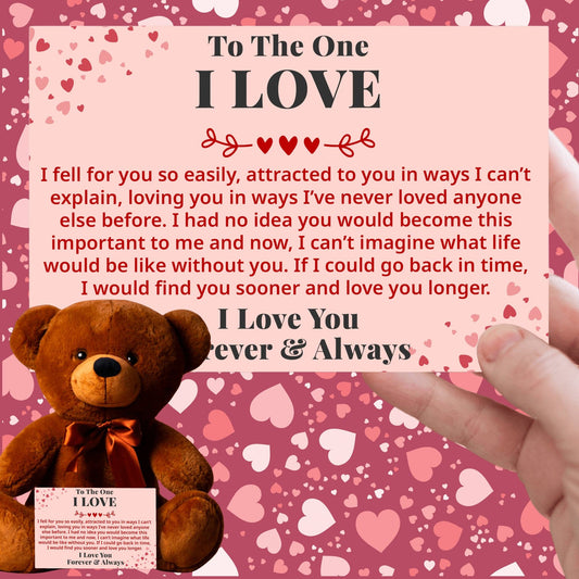 To The One I Love - Love You Longer - Plush Bear With Message