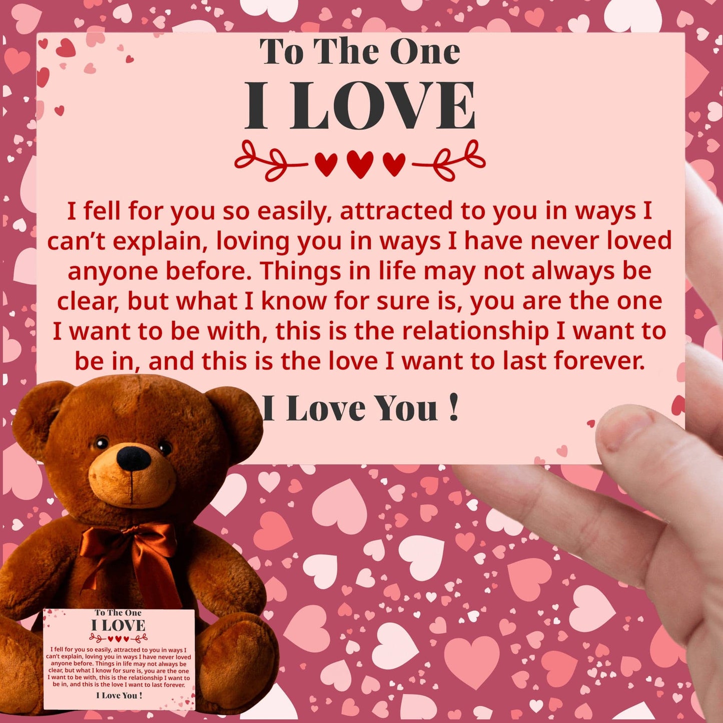To The One I Love - This Is The Love - Plush Bear With Message