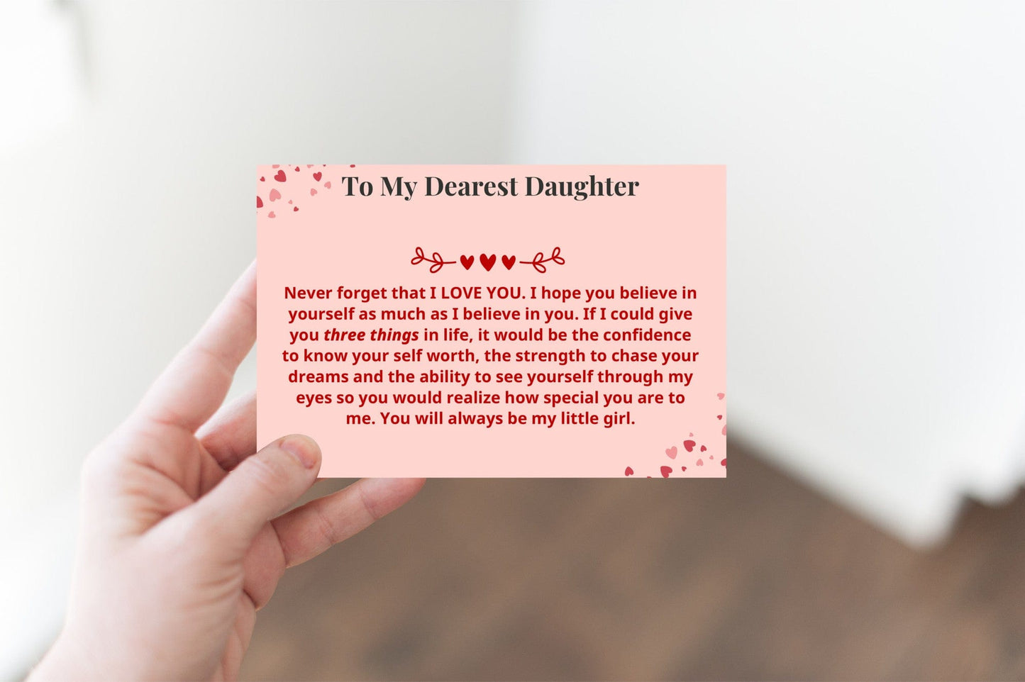 To My Daughter - Three Things - Personalized Canvas Card