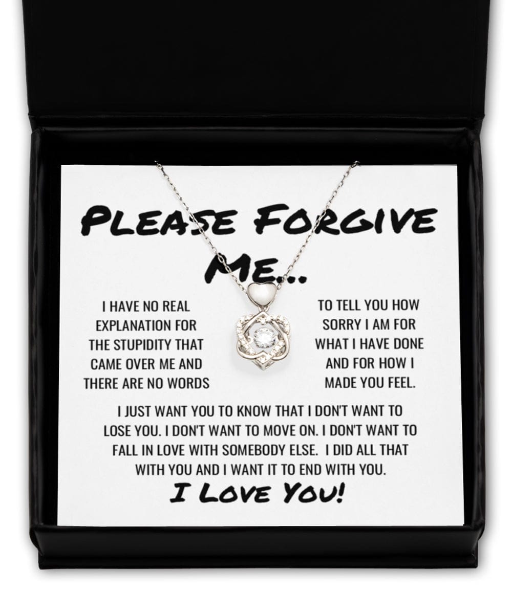 Sorry Forgive Me Heart Knot Apology Necklace